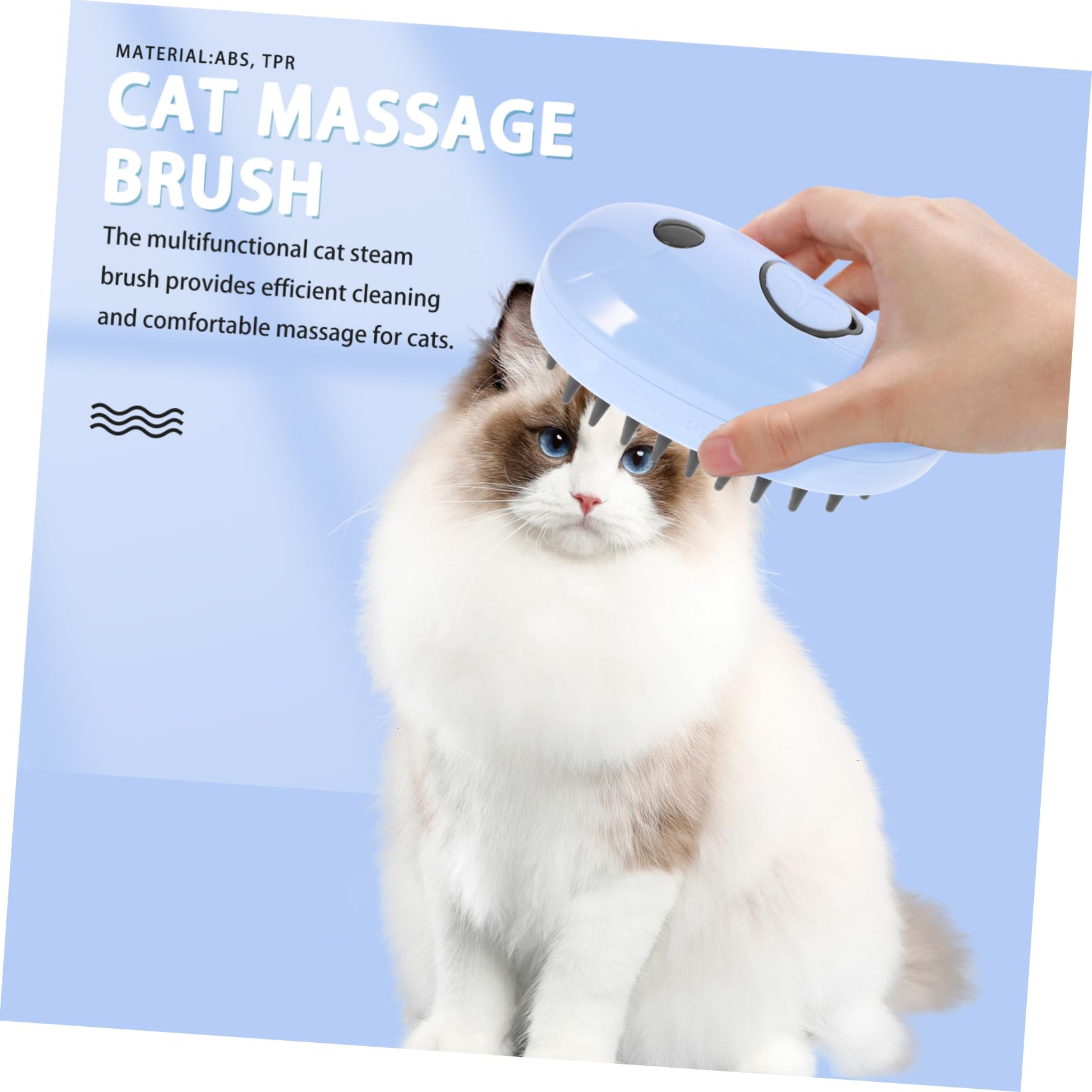 INOOMP 4stücke Multifunktionale Dampfbürste Für Katzen Selbstreinigende Massage Und Pflegebürste Für Katzen Und Kleine Haustiere Design in Blau Für Fellpflege Und Entspannung
