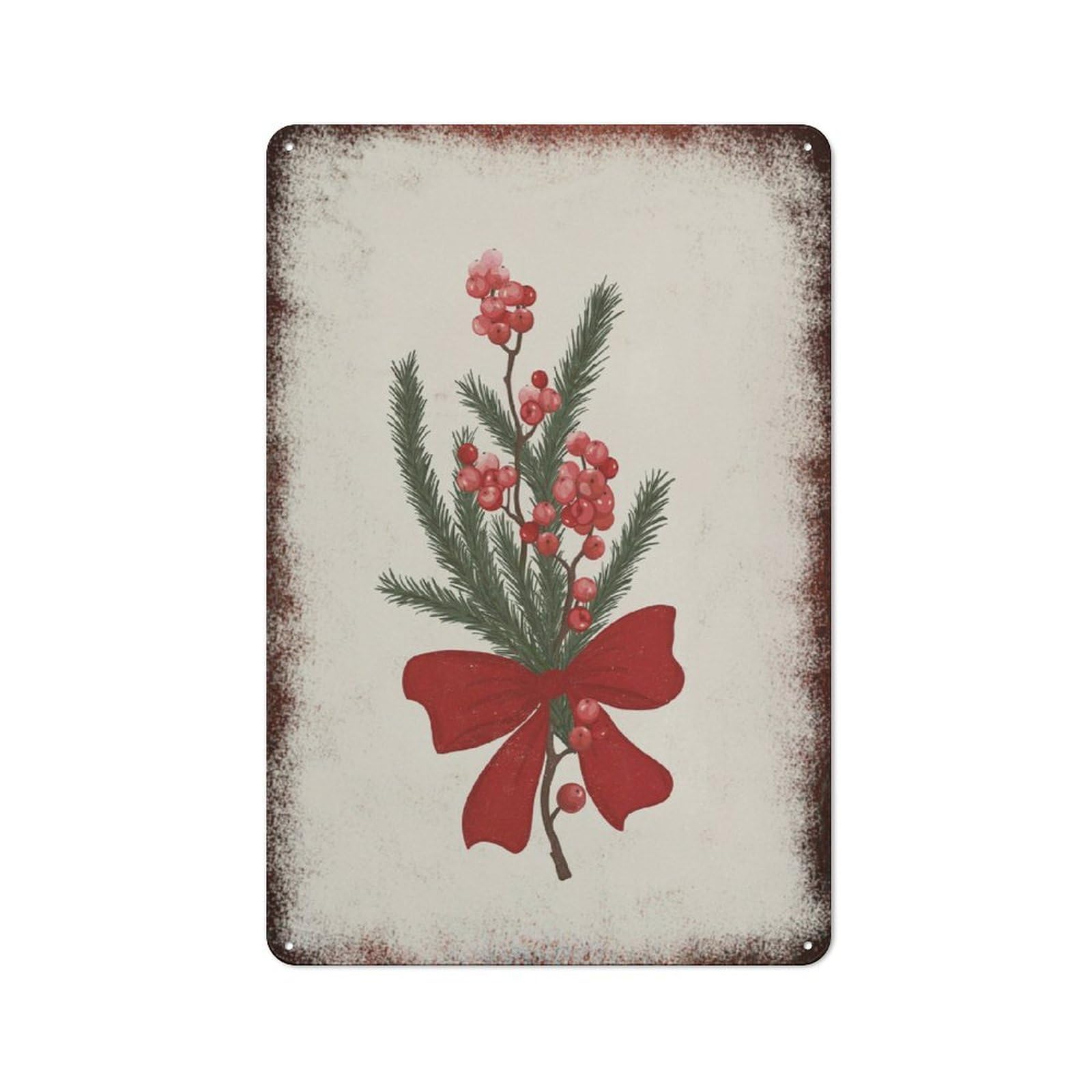 peiyeety Metal Tin Sign Holiday Berry Minimalist Pattern Vintage Rustic Wall Art Kitchen Bathroom Bedroom Living Room Cafe Farmhouse Entryway Office Garage Home Bar Laundry Room Porch Patio 8x12 Inch