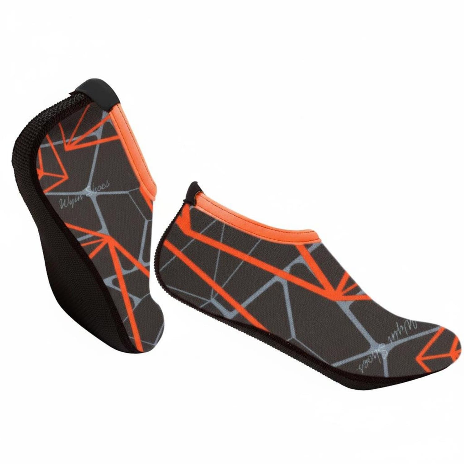 Lightweight Non-Slip Beach Socks Breathable Non-Slip Water Socks Packable Quick-Dry Beach Shoes for Men, Women, Kids, River Trekking, Swimming, Surfing, Gray Orange Print, XXXL-image-28