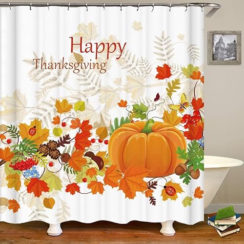 Miniatura 18 de Juego de 4 cortinas de ducha con diseño de Feliz Navidad con alfombras de baño antideslizantes, tapa de inodoro, tapete de baño, cortina de ducha, 4