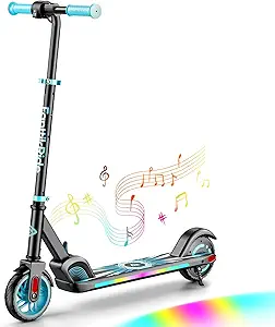 FanttikRide C9 Apex Electric Scooter for Kids 8-12, Adjustable Handlebar Height for Riders 3.9-5.2 ft, 132 lbs, Up to 40 mins Continuous Time, 3 Speed Mode 5/8/10 MPH, Bluetooth Music Speaker