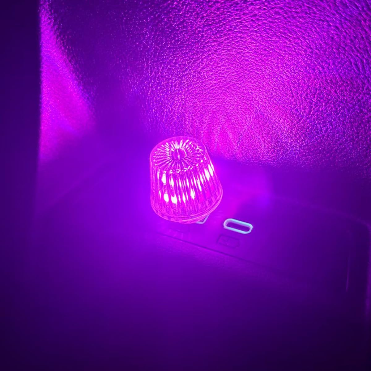 YoRise Car USB Night Light, Plug-in Mini Auto Interior Atmosphere Light, Portable USB Car LED Lights, Universal Automotive Ambient Lighting Lamp Accessories for Most Cars Bedroom, Hallway (Pink)