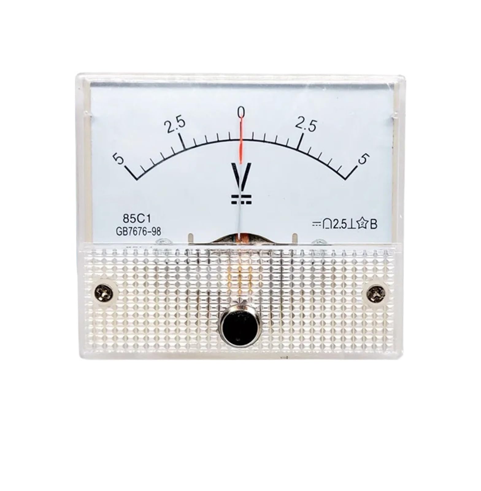 Voltmetro analogico da Pannello, 85C1-V Voltmetro analogico a puntatore bidirezionale Multi-Gamma Classe 2.5 Bianco 64 mm x 56 mm(300V -0-300V)