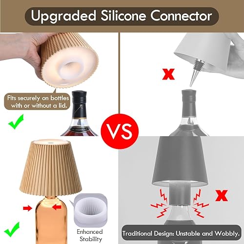 Miniatura 2 de WILIT Persianas inalámbricas para lámpara de mesa, luces de barra de brillo de 3 niveles para bar en casa, lámpara inalámbrica recargable para