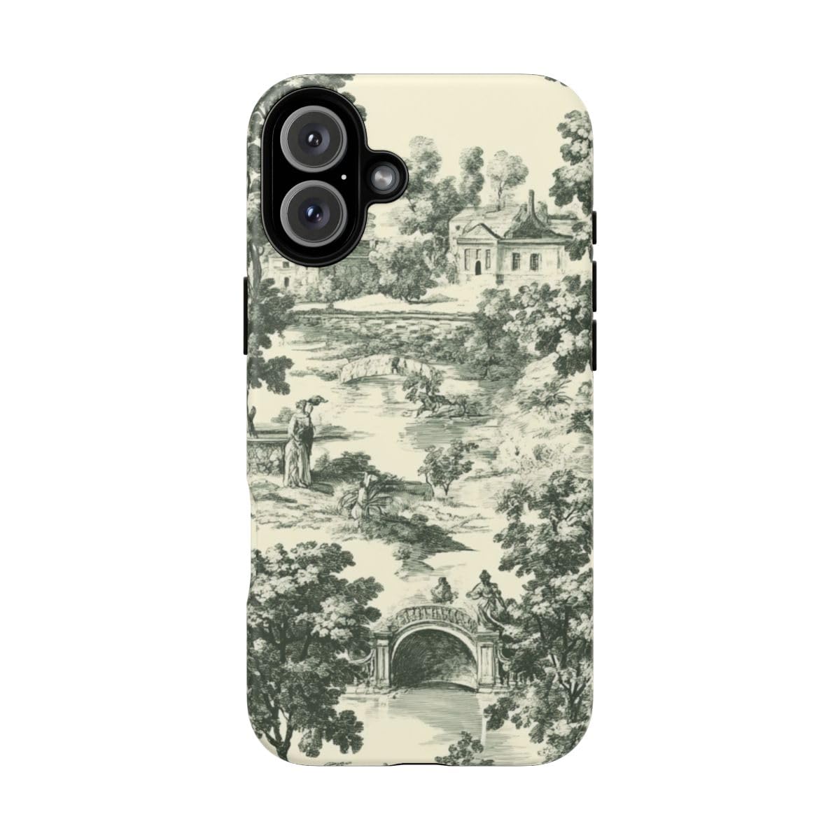 Coque iPhone 16 Plus verte motif campagne pour vos balades nature - 5