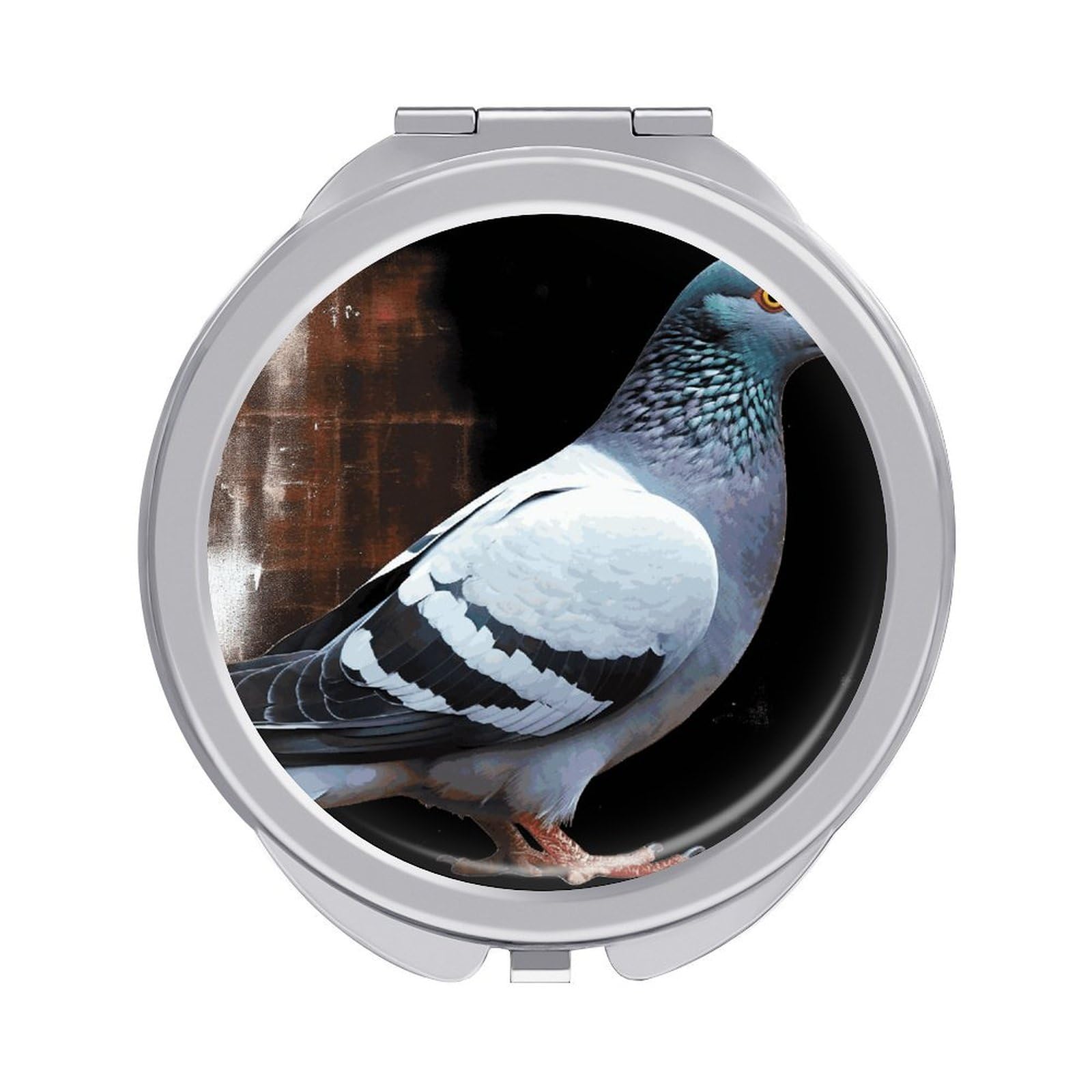 JTREHY Pigeon Makeup Mirror Silver Mirror Surface Folding Makeups Mirrors Lightweight Durable Looking Glass for Suitable Traveling Handbag and Purses