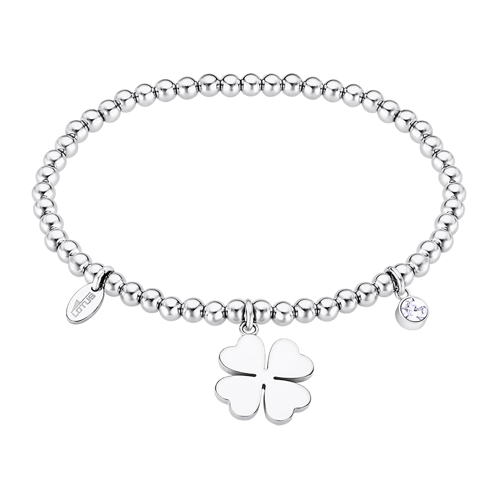 LOTUS STYLE Pulsera Acero Inoxidable Mujer LS2170 - Pulsera Trébol 4 Hojas, Cruz, Árbol de la Vida, Mano de Fátima, Infinito - Amuleto de la Suerte - Pulido y Acabado Refinado - Regalo de Cumpleaños