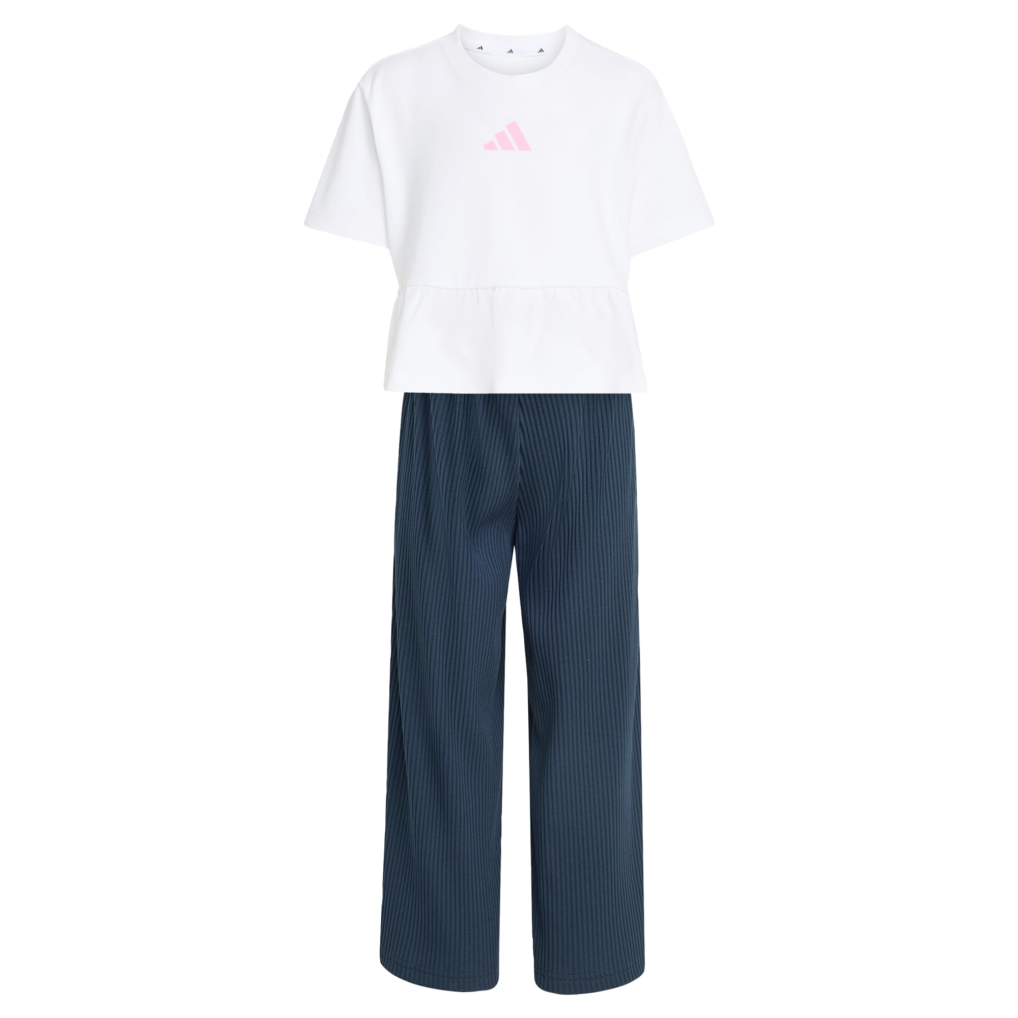 adidas Sportswear Kids Girls Seasonals Sweat Ruffles Set Little Girls, White, Size 4-5 Years