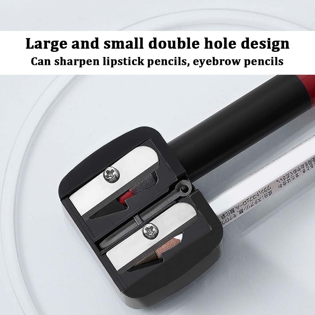 2 Pezzi Temperino Universale per Trucco, Temperamatite Cosmetico per Matite per Sopracciglia, Matite Labbra, Eyeliner, Lame di Precisione, Comodo per Viaggi