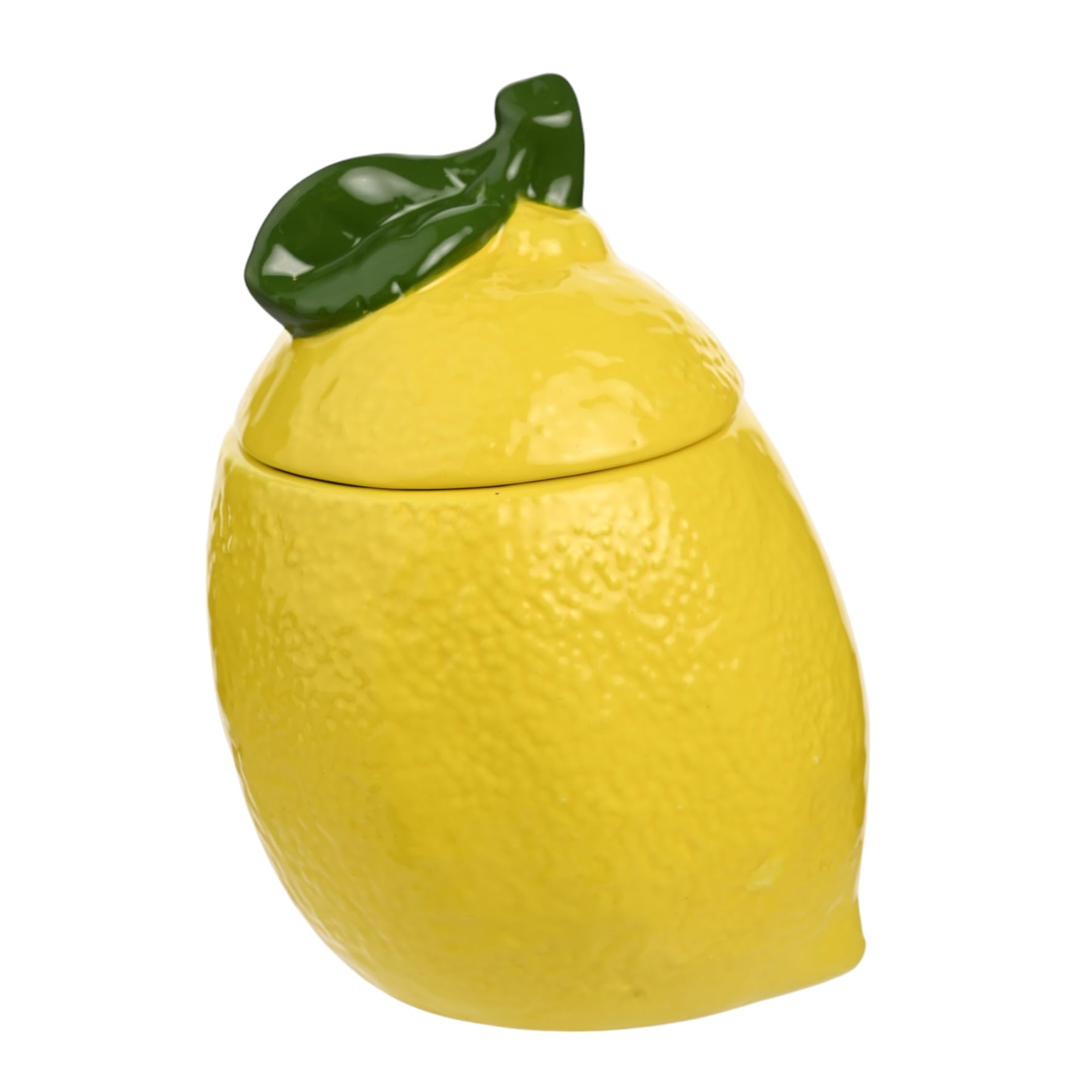 Widdop and Co Hestia - Lemon Sugar Kitchen Storage Jar - Ceramic Spring/Summer Food Container for Gifting & Homeware - H: 13 x W: 9cm.