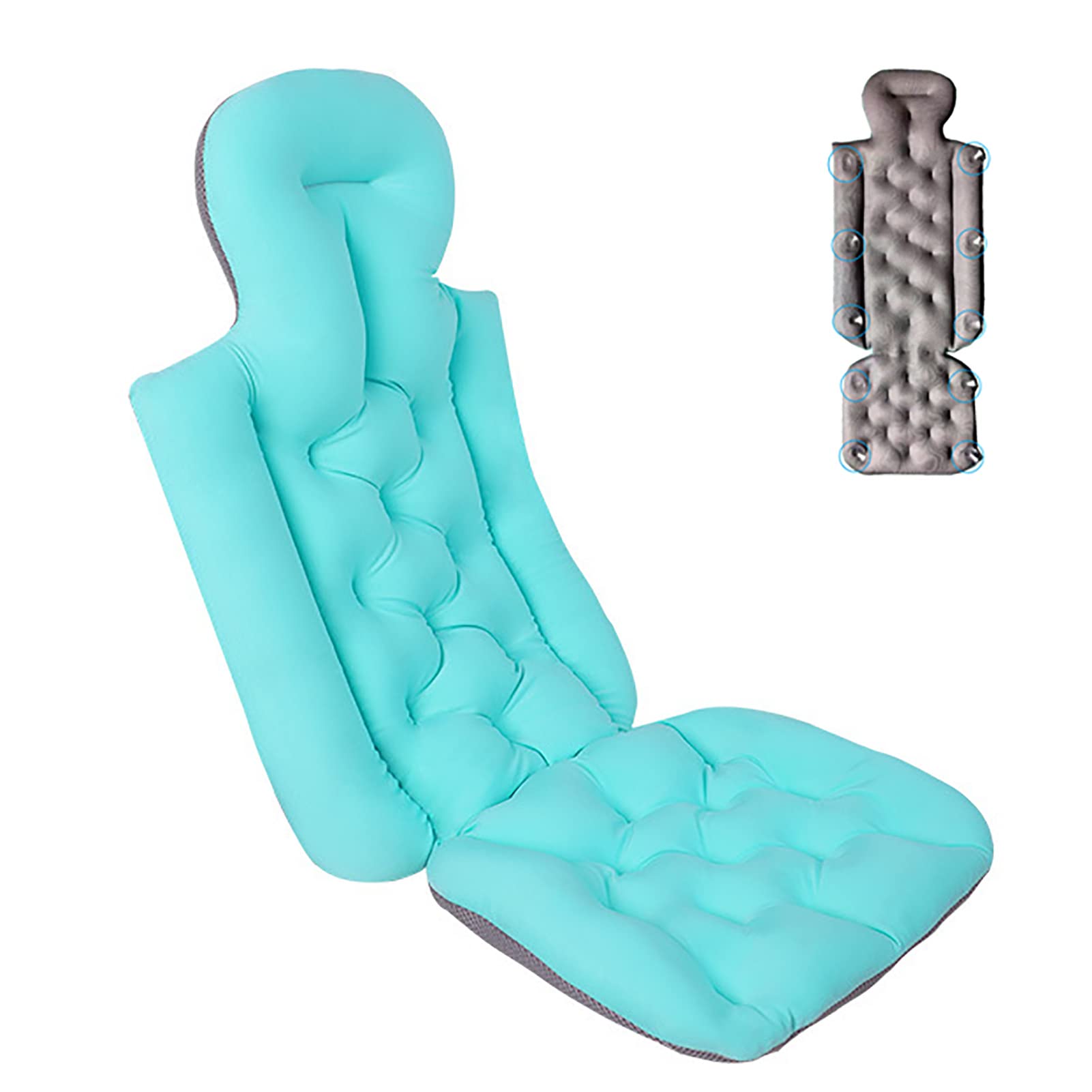 Oreiller de baignoire complet avec matelas de bain spa antidérapant et technologie 3D Air Mesh