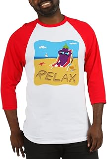 CafePress Emoji Eggplant Relax Baseball Tee Baseball Shirt