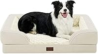 Vista 35 de Camas ortopédicas para perros de tamaño grande, cama grande de espuma viscoelástica impermeable para mascotas con lados de 36 x 27 pulgadas