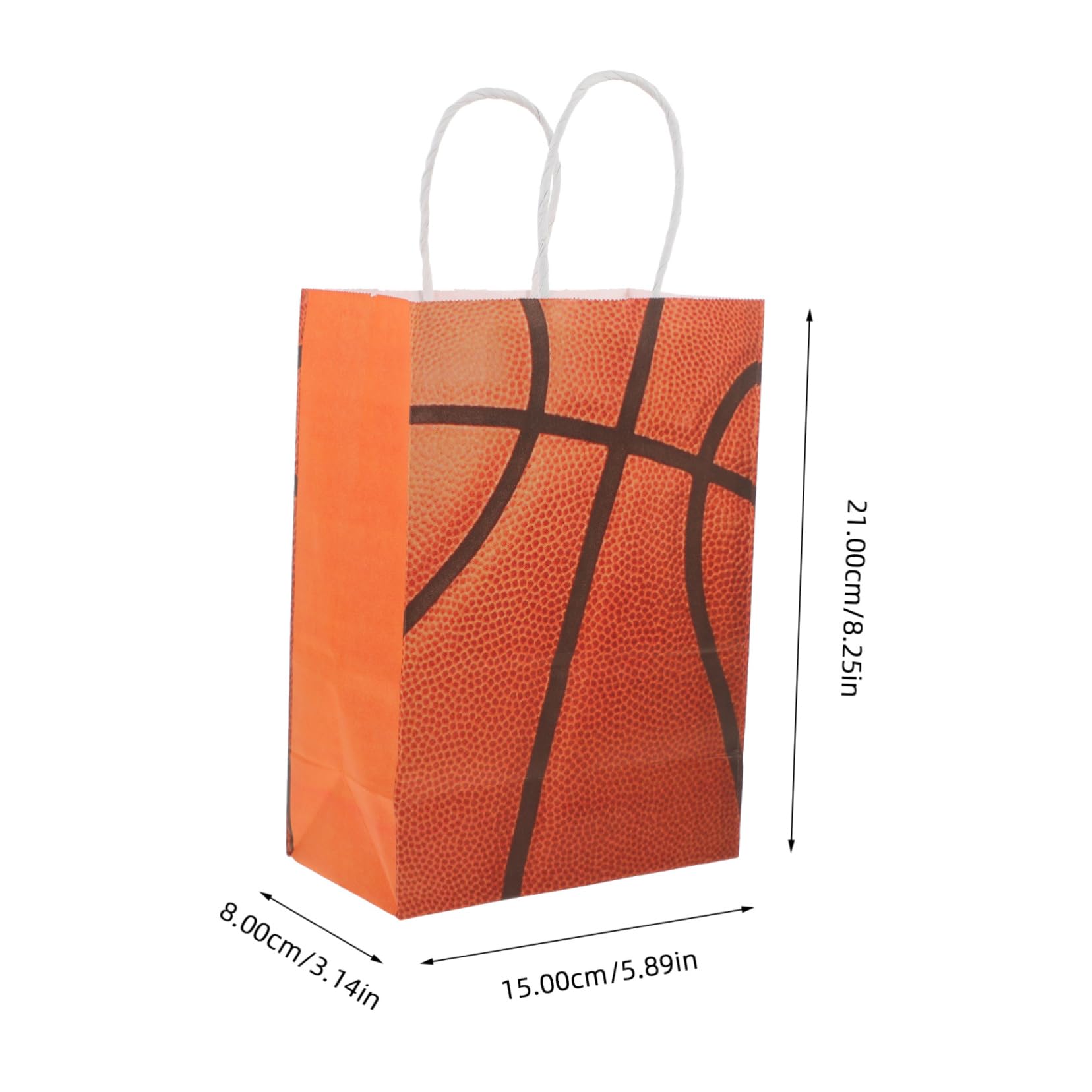 Ipetboom 24 Bolsas de Papel Kraft con Asas Naranjas para Obsequio de Cumpleaños Infantiles, Portátiles y Versátiles Ocasión Deportiva