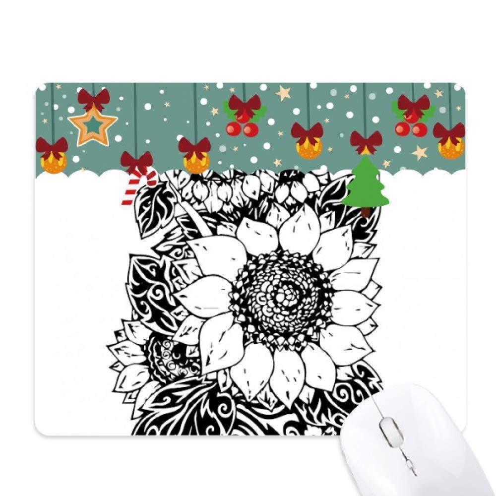 Mouse pad de girasol blanco y negro: alfombrilla antideslizante para escritorio 5