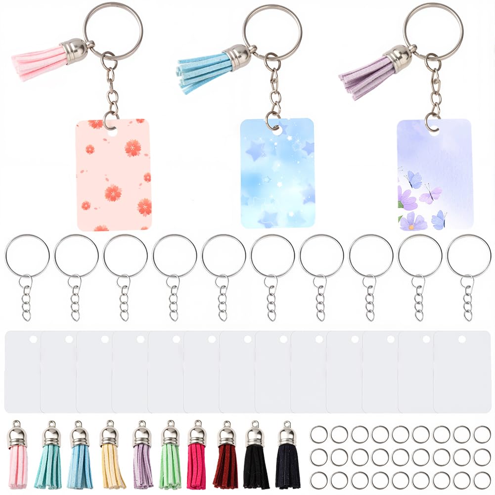 Porte Clés Vierges à Sublimation Double Face pour Créations Personnalisées Souvenirs de Vacances