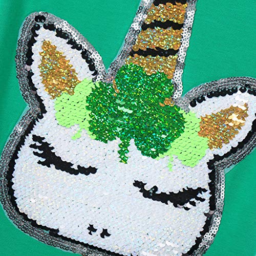 Image of St. Patrick's Day Shirt for Kids Flip Sequin Girls and Boys Green T-Shirt Clothing 4-12 Years