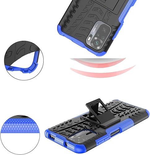 Miniatura 6 de Funda de teléfono para Xiaomi Redmi Note 1010S 4G con protector de pantalla de vidrio templado y soporte Soporte Soporte duro resistente híbrido