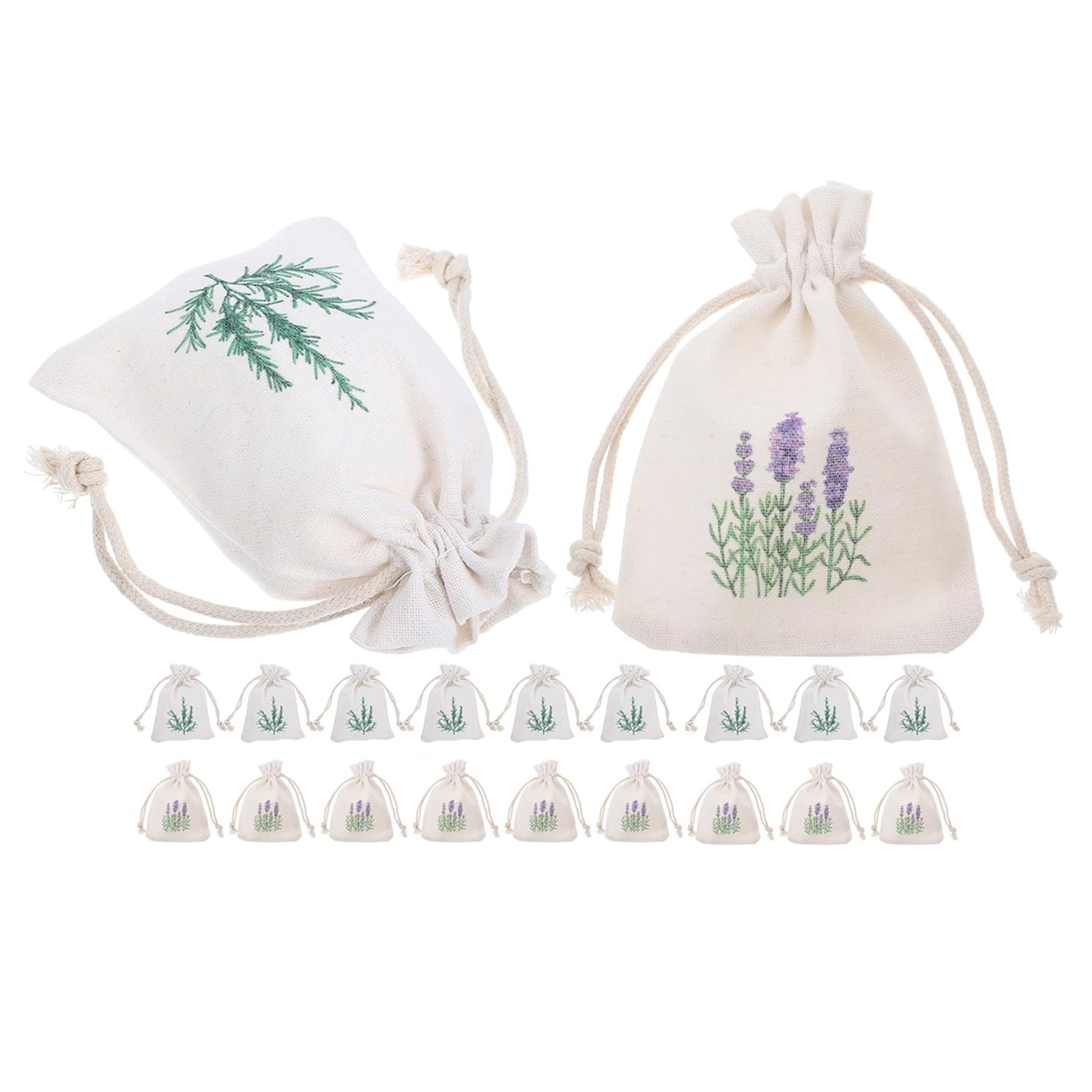 LUOZZY 20 Pcs Small Sachet Bags Empty for Lavender Burlap Bags Pouch with Drawstring Sachet Bags for DIY Crafts Wedding Party Supplies