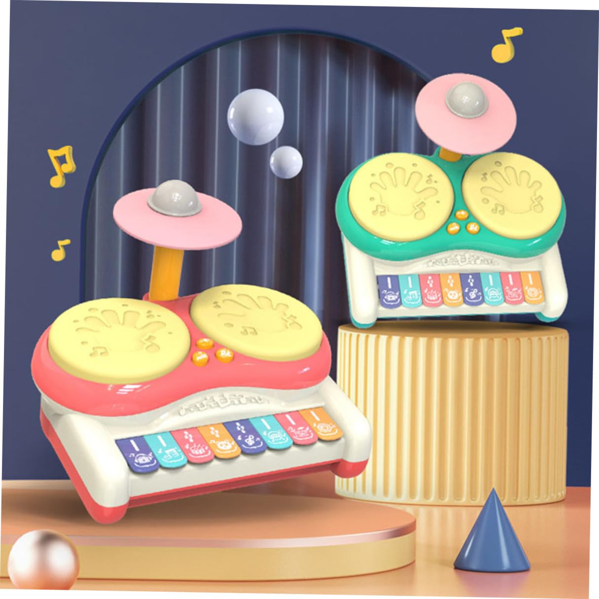 ifundom Juguete Educativo Musical para Niños Instrumento de Percusión Multifuncional de Plástico Rosa Que Mejora la Coordinación Ojo-Mano y Es Adecuado para Bebés