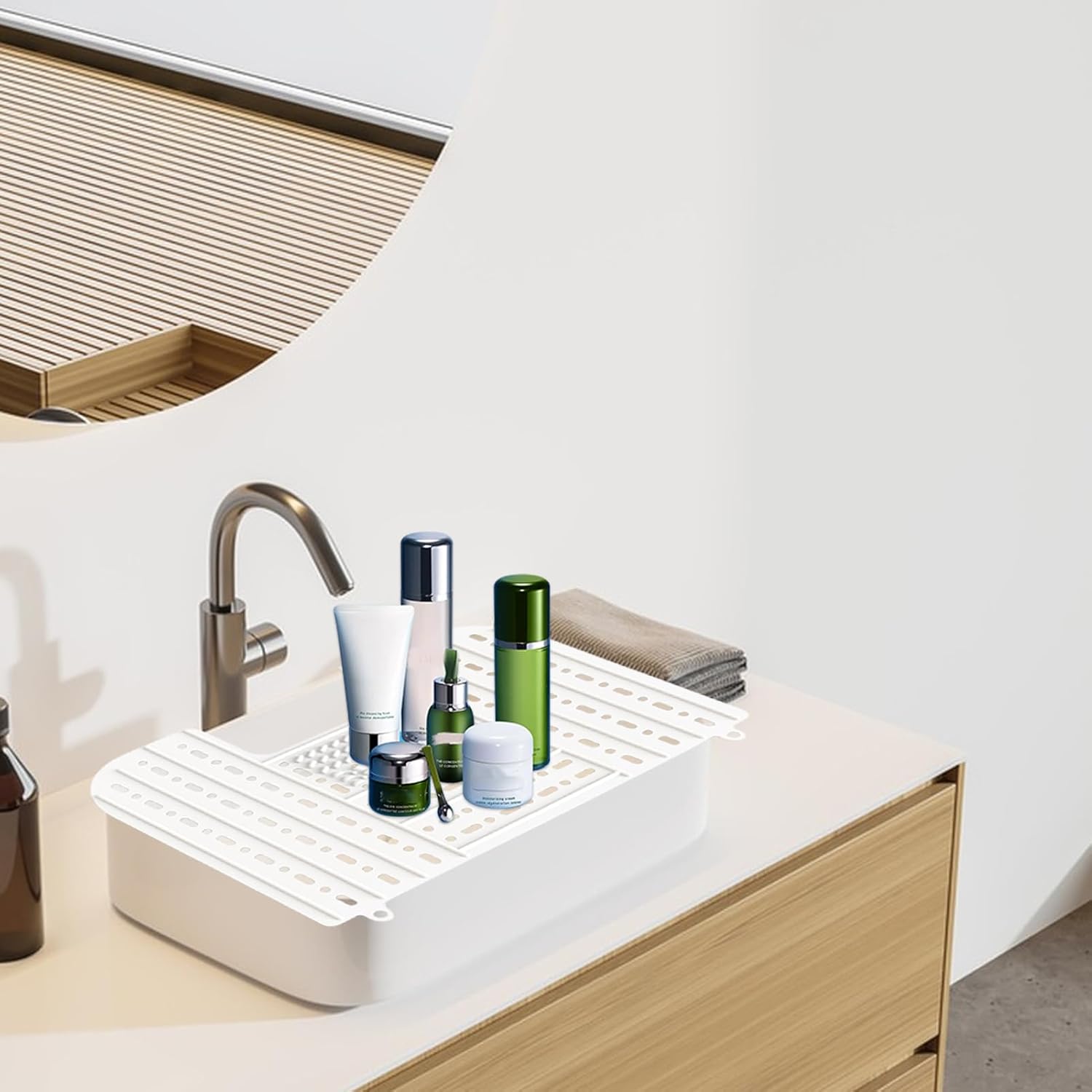 Oldmoom Foldable - Compact Foldable with Mounting Loop | RV Travel Foldable Gadgets, Small Bathroom Must Haves Accessories for Beauty Tools 3 61MyLrlb0JL. AC SL1500