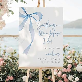 Something Blue Before I Do Bridal Shower Welcome Sign, Blue Bow Bridal Shower Sign