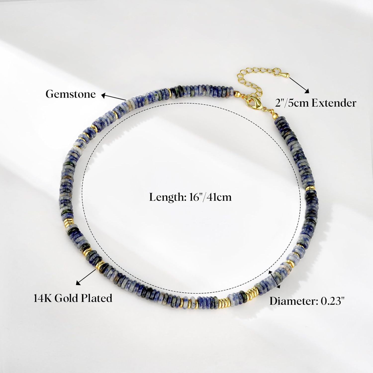 KissYan Boho Beaded Choker Necklace for Women, Gemstone Choker Natural Stone Freshwater Pearl Surfer Necklaces 14K Gold Plated Summer Beach Handmade Jewelry - Image 4