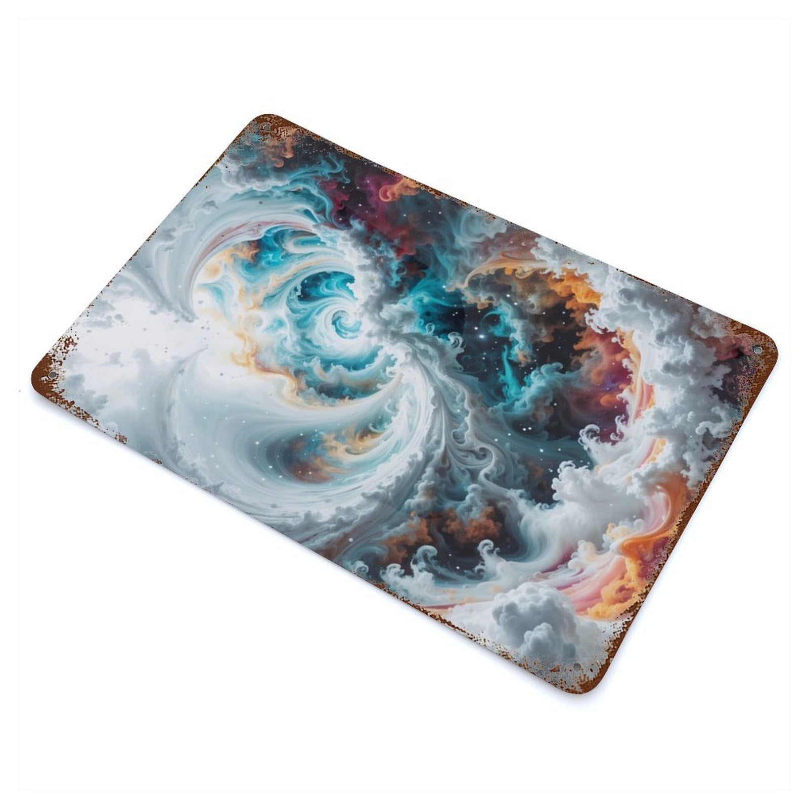 Garage Style Celestial Vortex Decorative Tin Sign 11.8"x7.9", Farmhouse Wall Decor for Bar And Workshop