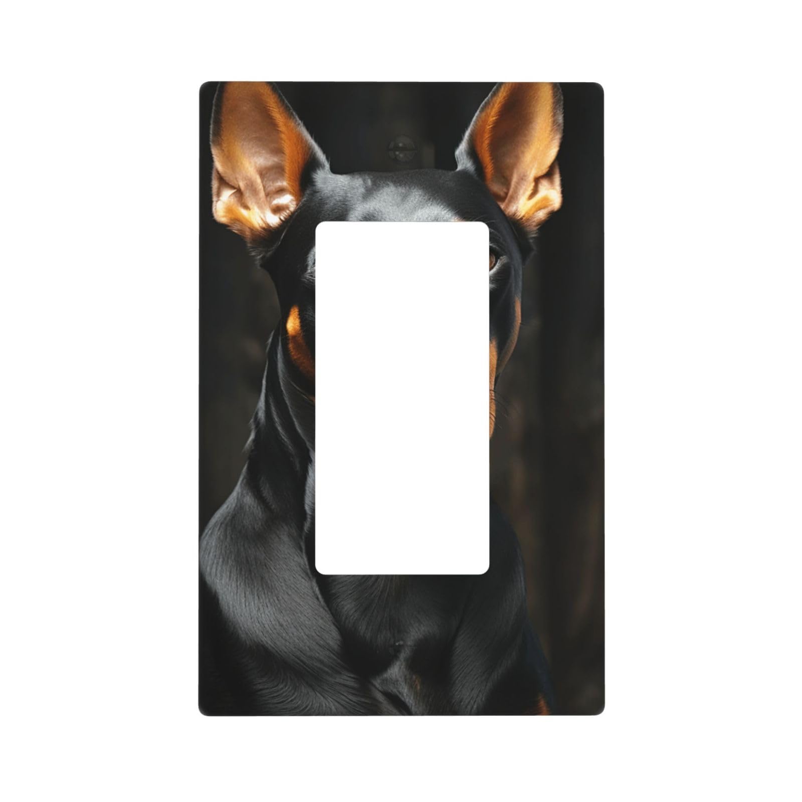 Decorator Wall Plate 1 Gang Light Switch Covers Decorator Receptacle Outlet Covers doberman Wall Plates for Electrical Outlets Plug Cover Single Rocker Switch Plates