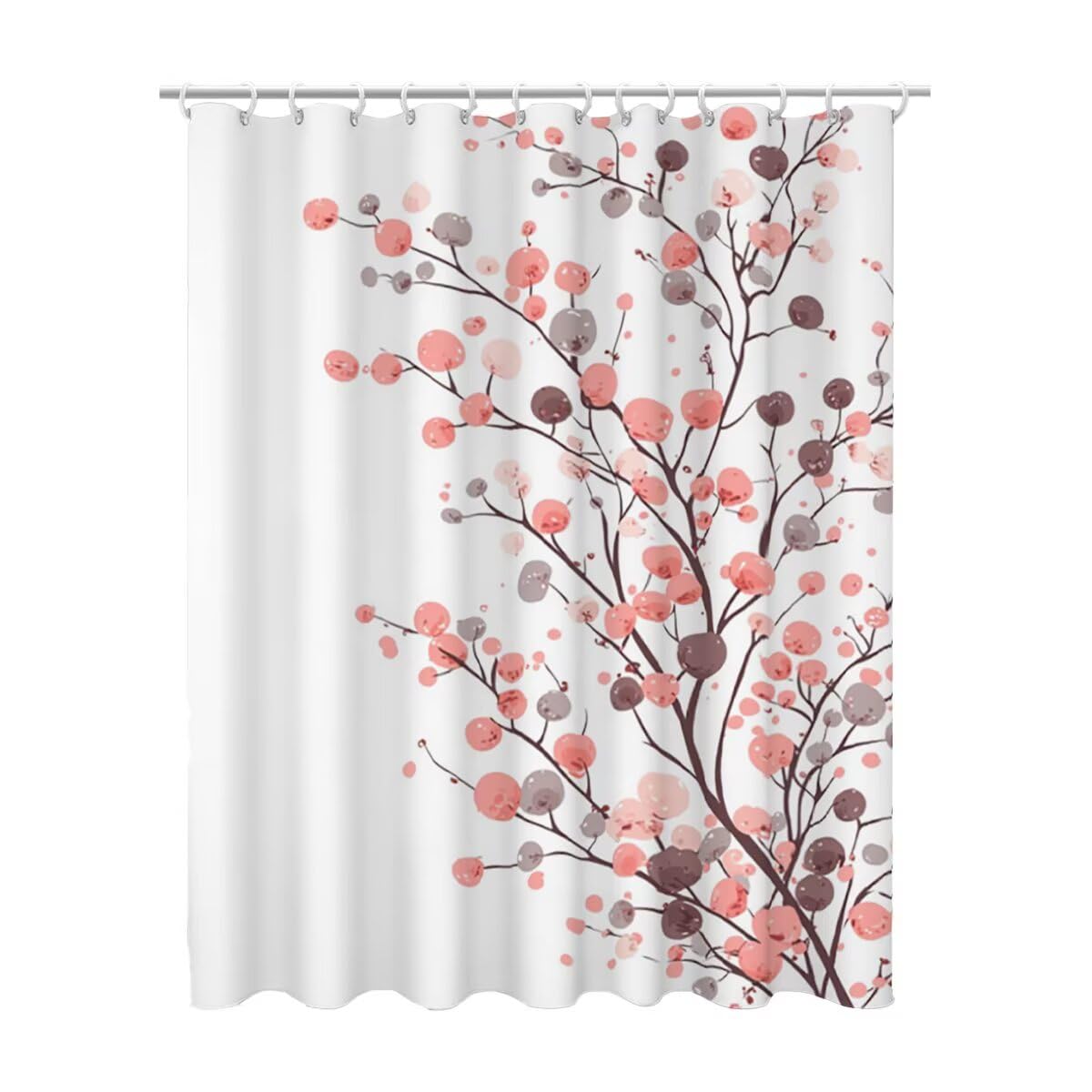Rideau de douche 120 x 200 lesté contre les fuites d'eau, tissu imperméable blanc