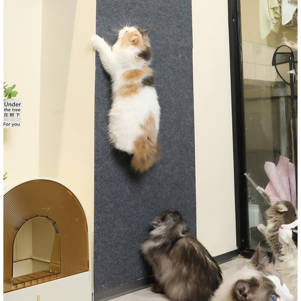 Tapis griffoir pour chat - Autocollant - Pour canapé, griffoir - Pour le bricolage, les arbres, les meubles et la protection du canapé - Kaki - 60 x 300 cm