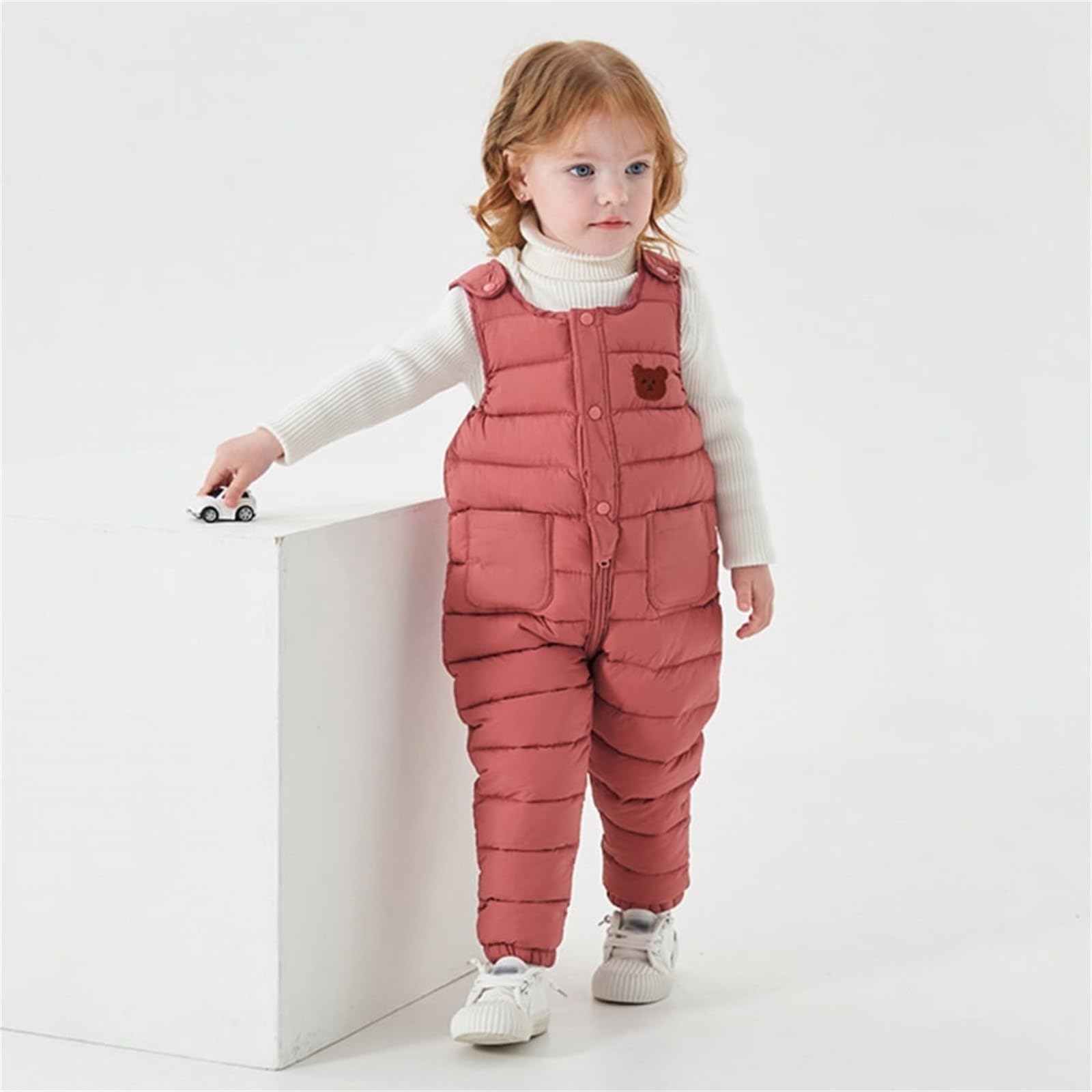 Pantaloni Sci Bambina Pantaloni Snowboarding Caldo Con Imbottitura Spessa Pantalone Da Neve Antivento Snowsuit Salopette Da Sci Apertura Con Cerniera Impermeabile E Traspirante Inverno Lunghi