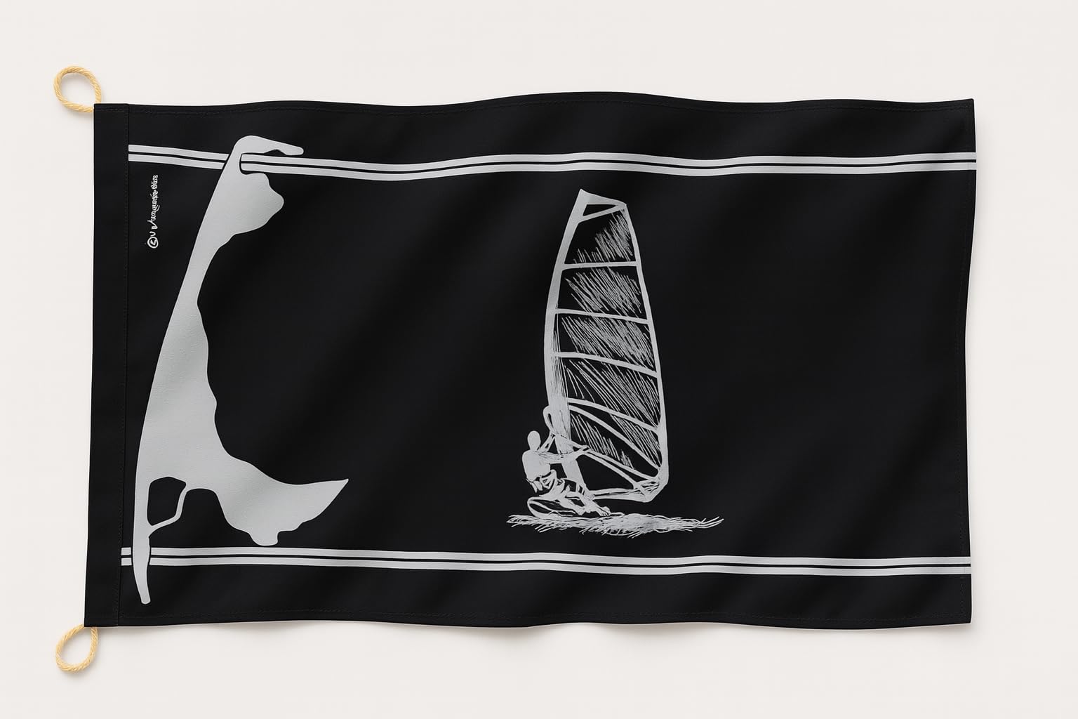 Drapeau Sylt Windsurfer noir pavillon de navire mer du nord 90 x 60