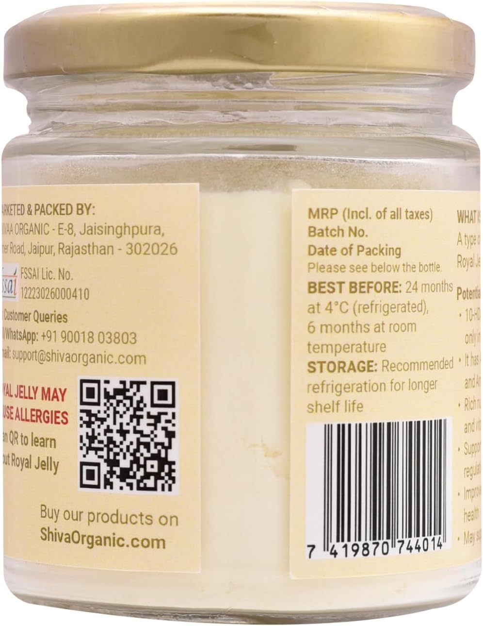 Royal Jelly Powder, 3.52 Ounces (100g)- Freeze Dried - HDA: 6% - Immune Booster - High Minerals & Vitamins - Fertility Booster- - Equivalent to 300g Fresh Royal Jelly