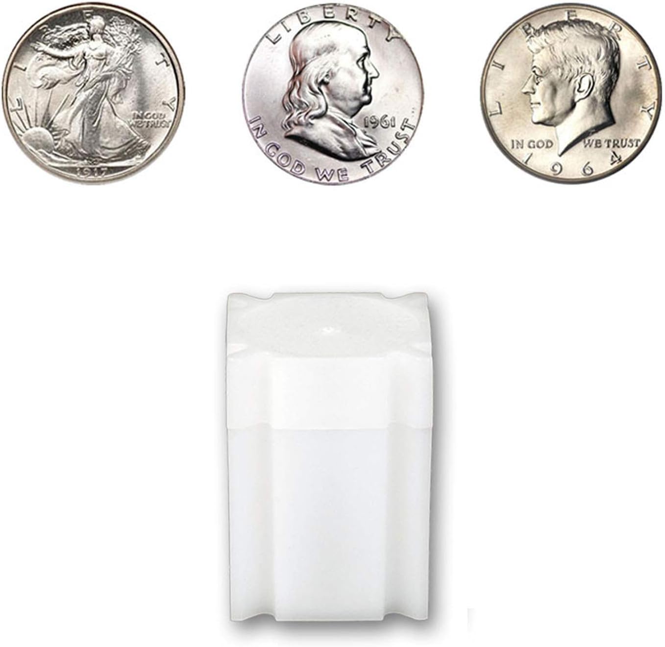 Half Dollar Tube - Each Tube Holds 20ea Walking Liberty, Franklin, and Kennedy Half Dollar Coins
