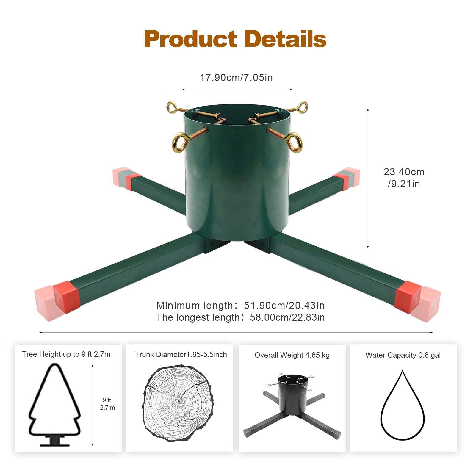 ALLJIANKANG Christmas Tree Base Stand, Christmas Tree Stand, Christmas Tree Holder Stand for Real Tree, Large Christmas Tree Base up to 9ft Real Trees for Xmas Tree Home Decoration