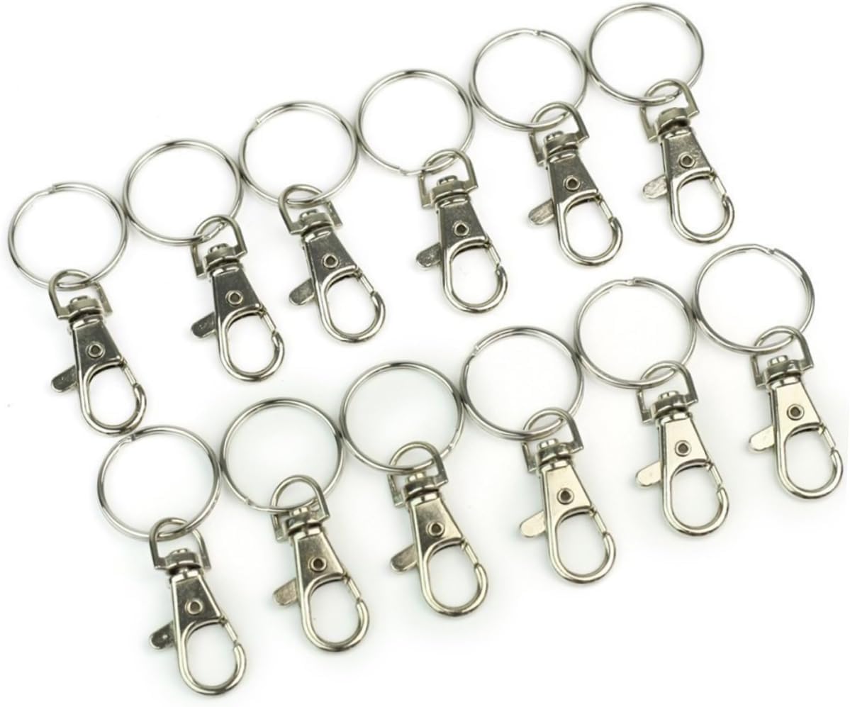 TEHAUX DIY Essential 12 Pack Metal Hook Buckle Swivel Trigger Snap Hooks 38x17mm for Bag Keychains Craft Projects
