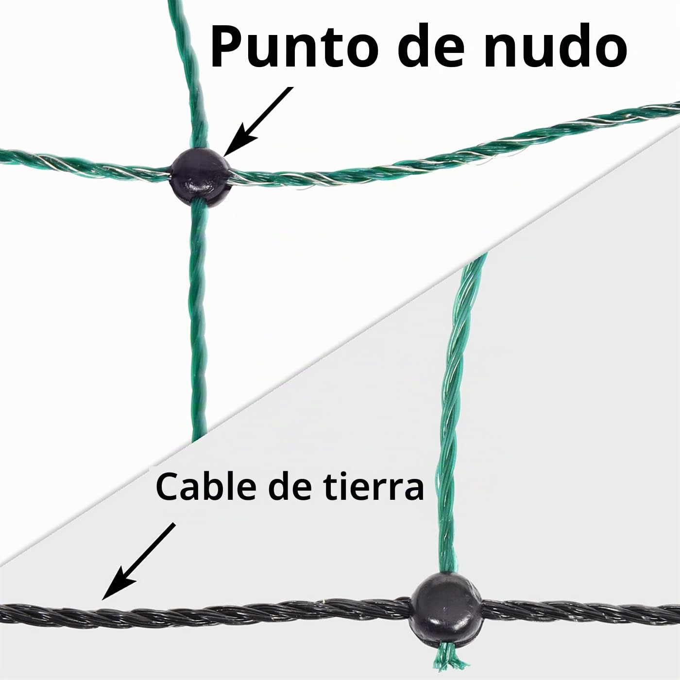 VOSS.farming Malla para ovejas Premium farmNET+, 50m, 90cm, Valla eléctrica con 20 Postes, Doble Punta, Verde, cercado para Perros, Adapta como Agility