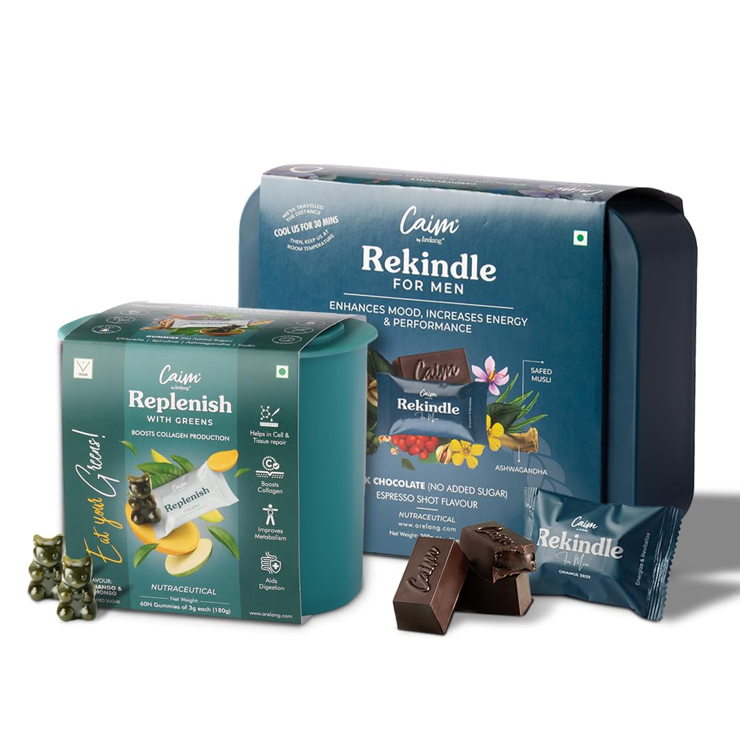 Caim by årelang – Post-Workout Recovery & Performance Combo for Men | Rekindle for Men + Replenish with Greens | For Muscle Recovery, Strength & Joint Health | Plant-Based & Sugar-Free | 20pcs + 60pcs-image-25