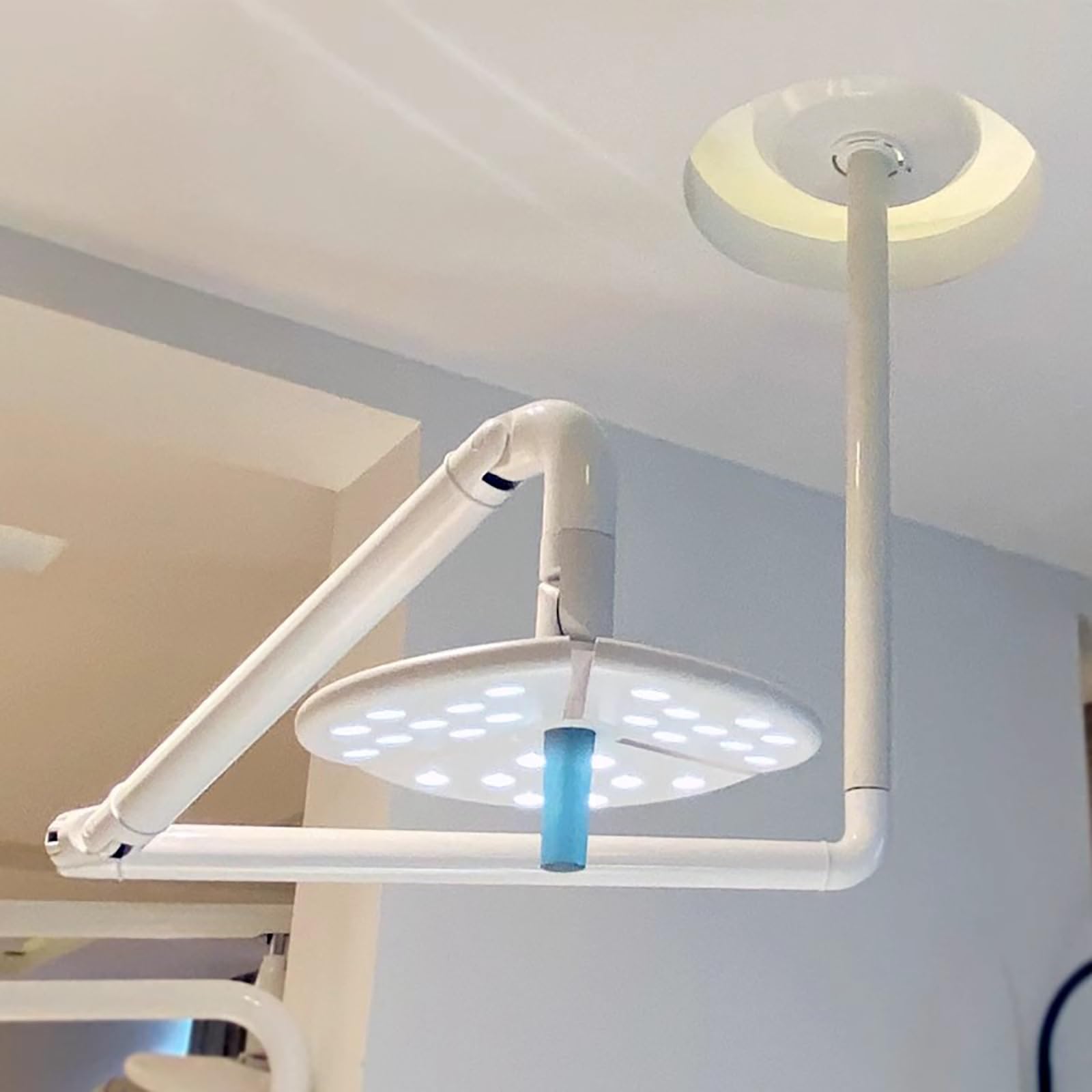 50 W 27 Otworów LED Bezcieniowa Lampa Egzaminacyjna, Sufitowa Lampa Medyczna do Badań, Światło Chirurgiczne, Regulowana Jasność, Lampa Stomatologiczna do Jamy Ustnej, Zimne Światło do Badań
