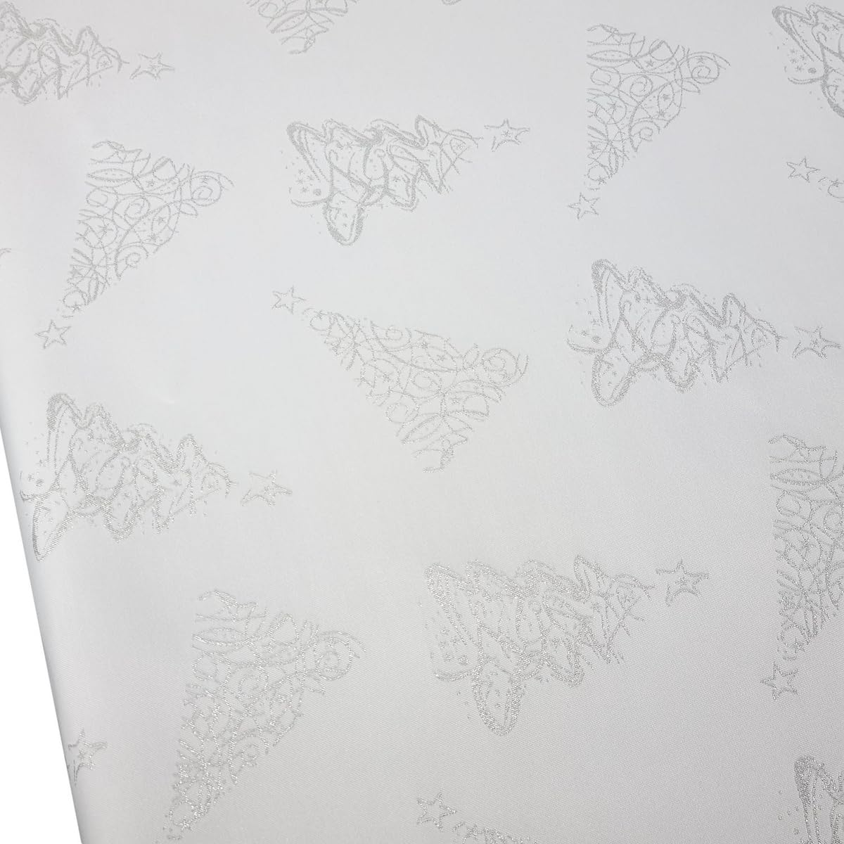 Tovaglia natalizia argento bianco abete – double face e antimacchia – (Z-3401) 130 x 300 cm