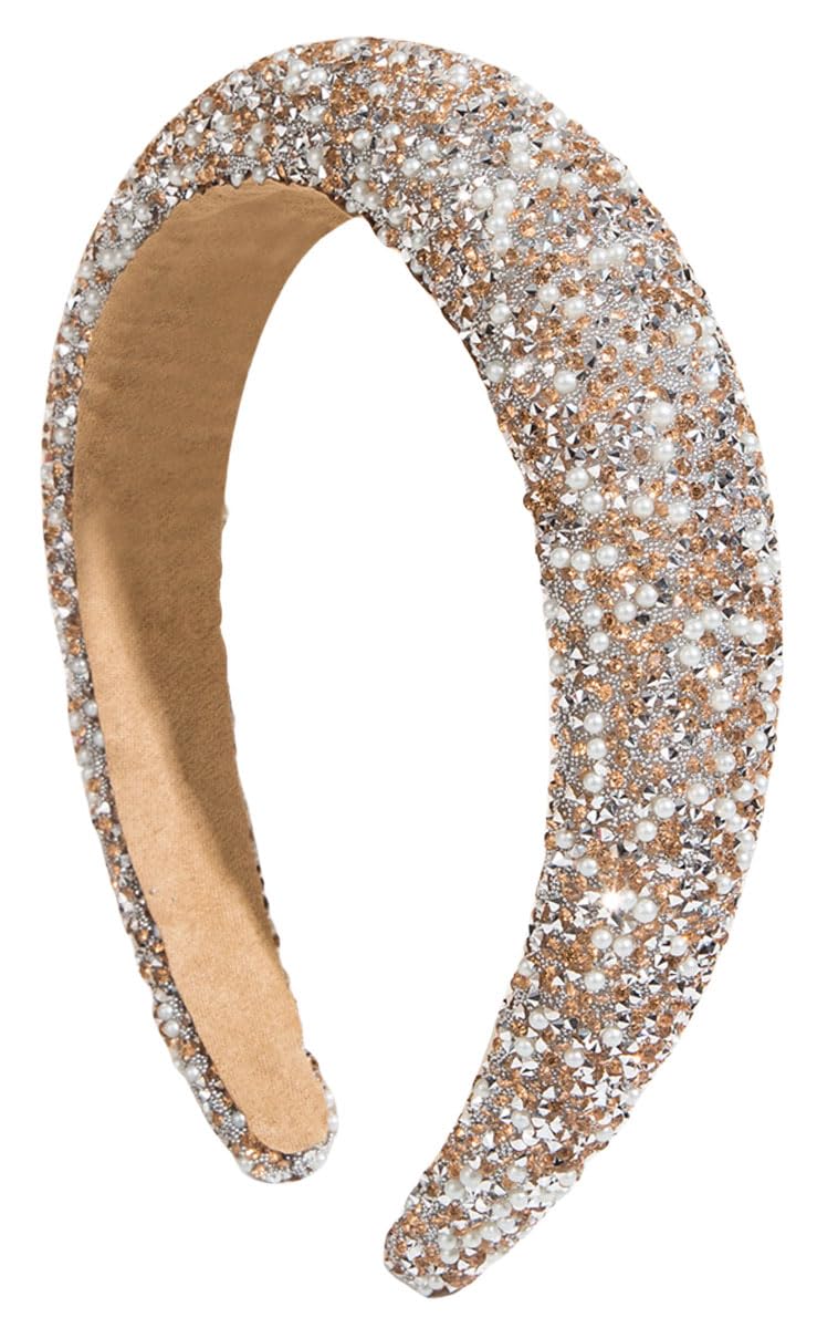 Headbands for Women Girls Rhinestone Glitter Non-Slip Wide Head Band Sparkly Hairband Hair Accessories 5416