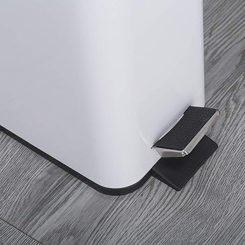 Miniatura 4 de ZELKON Trash Can Bedroom Metal Pedal Style Dust Bin Waste Basket Trash Can Garbage Recycle Bin Silent Lid Removable Inner Bucket White