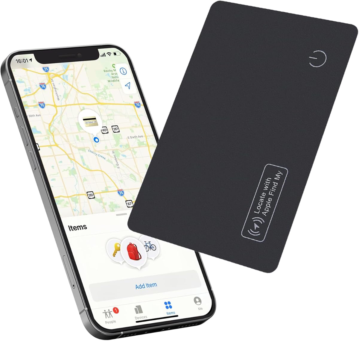 Reyke Wallet Tracker Card, Rechargeable Wallet Finder Compatible with Apple Find My (iOS Only) Item Finder for Luggage Tags Mobile Phones Passports, IP68 Waterproof