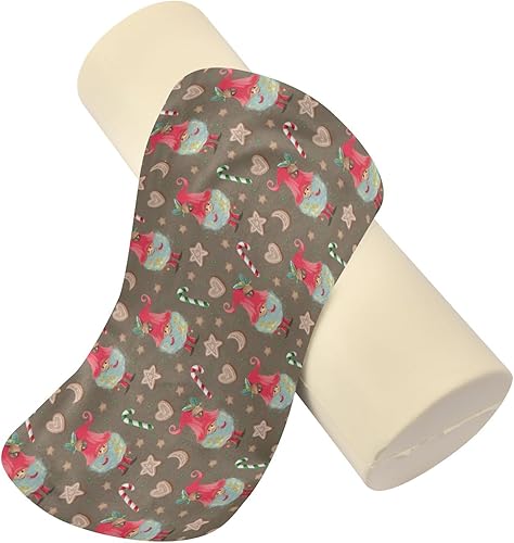 Miniatura 6 de linqin Christmas Gnomes in Red Caps Gingerbread Cookies Bolster Pillow for Legs Firm Neck Roll Pillow Form Round Pillows for Neck Cervical Pillow