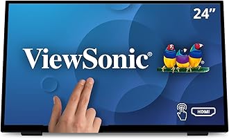 ViewSonic TD2465 24-inch Frameless Touch Monitor, FHD 1080p, with 10 Points PCAP, HDMI, USB, DisplayPort, Palm Rejection