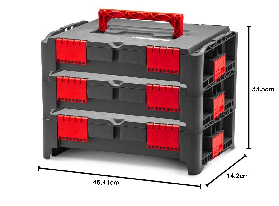 Lot de 3 coffrets empilables BEPS1 - Constructor
