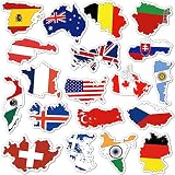 SUSIHI Adesivos de bandeira do mundo adesivos de bandeira do país para bagagem adesivos de bandeira nacional para crianças à prova d'água vinil laptop pacote de adesivos (50 peças)