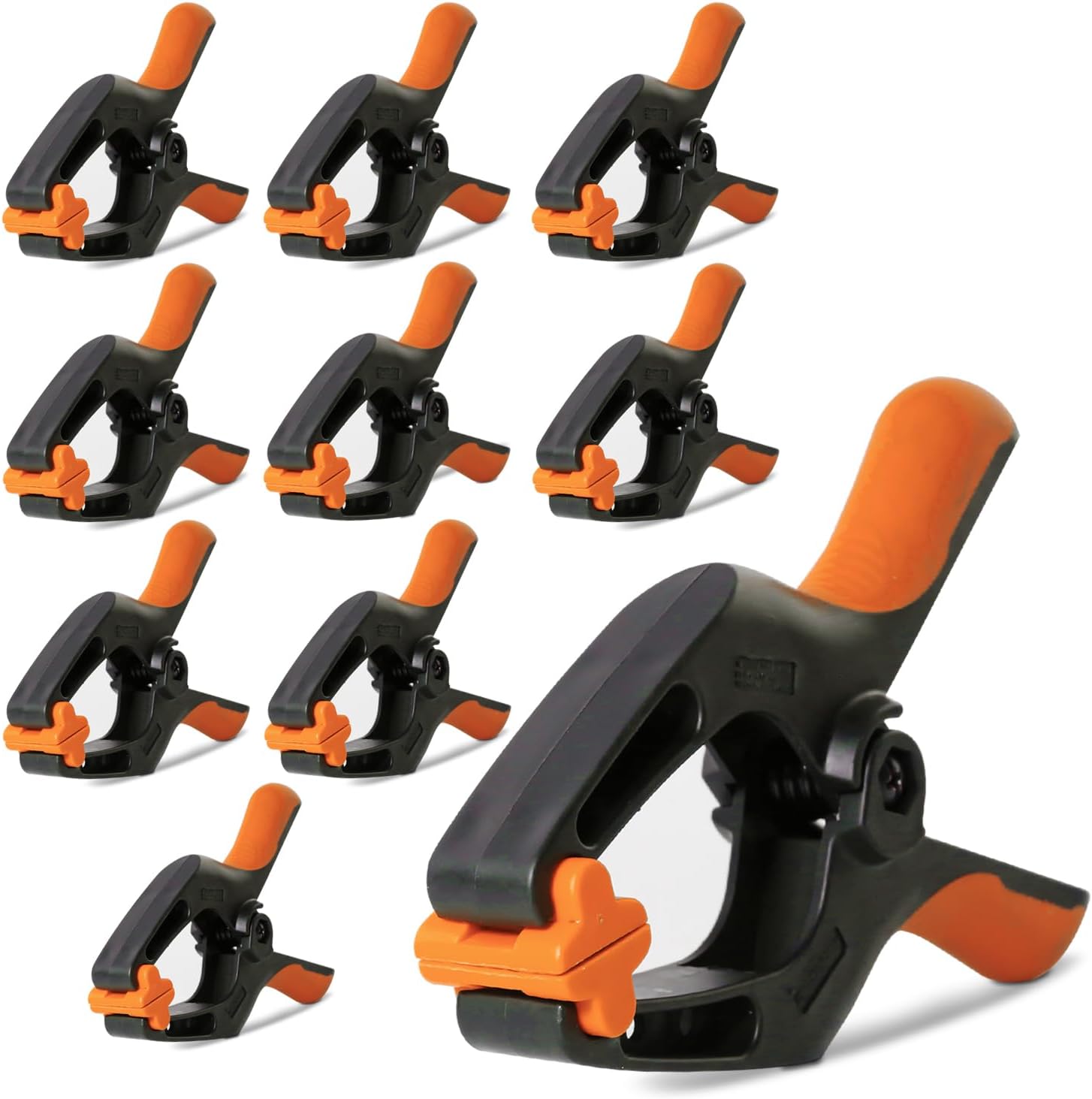Spring Clamps 6 Inch Pack of 4 Heavy Duty Plastic Clamps for Woodworking Backdrop & Pool Cover Clips with 3 Inch Jaw Opening for Photography, DIY Crafts Projects, Cover Holding and Wood Gluing
