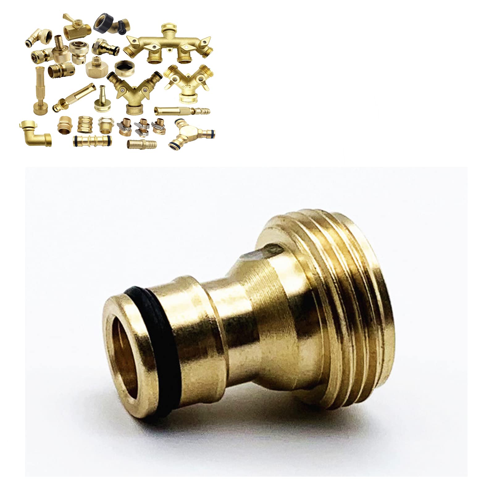 Faucet Adapter-Garden Hose Quick Connect Fittings,Male 3/4GHT Garden Hose Connect Fitting,Garden Hose Repair Kit,Garden Hose Adapter,Solid Brass